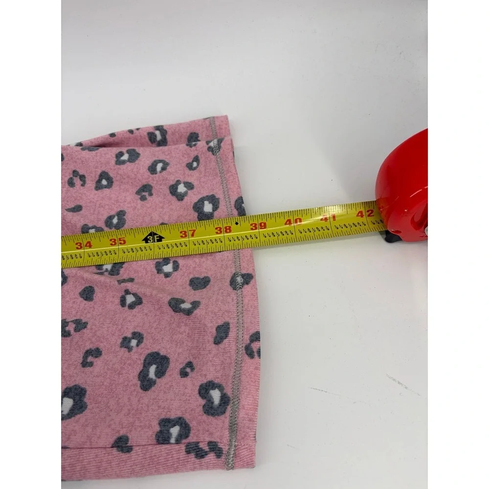 Cuddle Duds, Pajama Set Pink Capri Leopard Print Henley, Straight Leg, Sz  M NWT